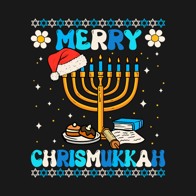 Merry Chrismukkah Groovy Ugly Xmas Funny Hanukkah Christmas by ArifLeleu