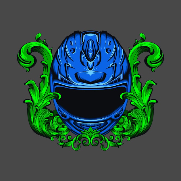 Blue helmet with ornament by Niche