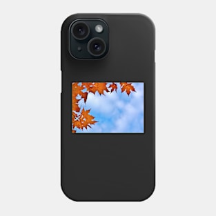 Autumn Maple Leaves Framing the Cloudy Sky Phone Case