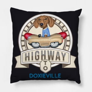 Highway to Doxieville Pillow