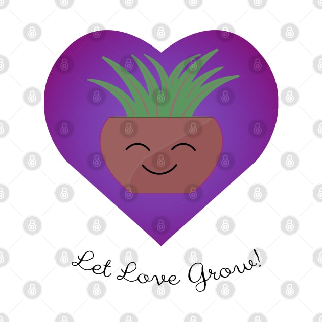 Let Love Grow Kawaii Plant by Hedgie Designs