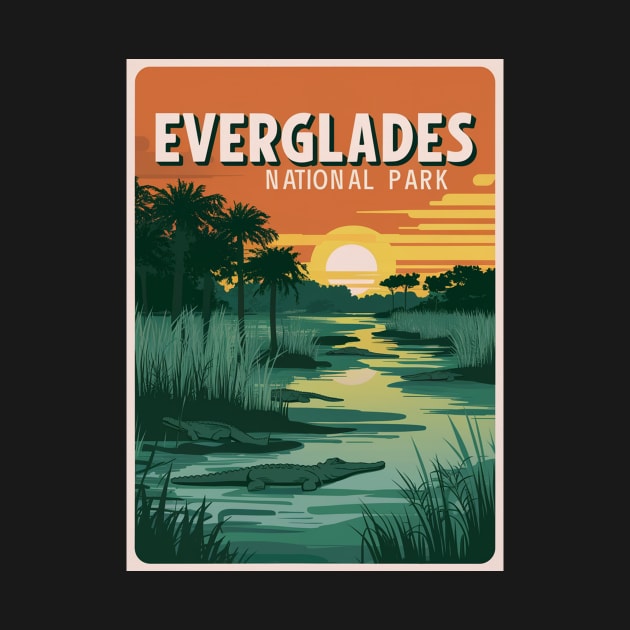 Retro Everglades National Park Poster by Perspektiva