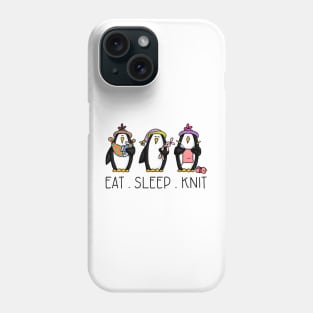 Eat . Sleep . Knit Penguins Phone Case