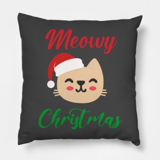 meowy xmas christmas Pillow