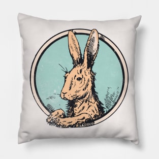 Hoppy Easter - Vintage Rabbit Graphic Pillow