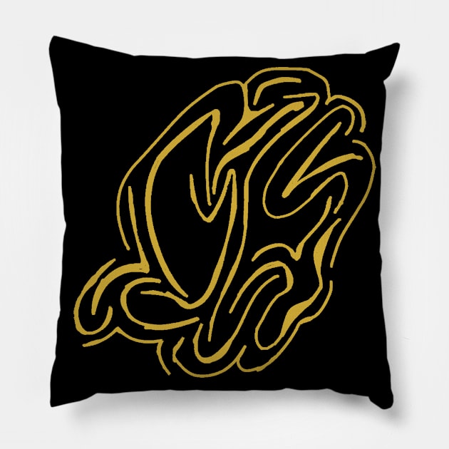 Organic Maze - Gold Pillow by SpiritofMirth