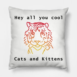 Cool Tiger Red Line Drawing Pillow