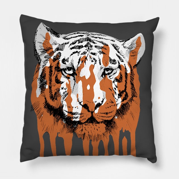 Melting Tiger Pillow by JFells