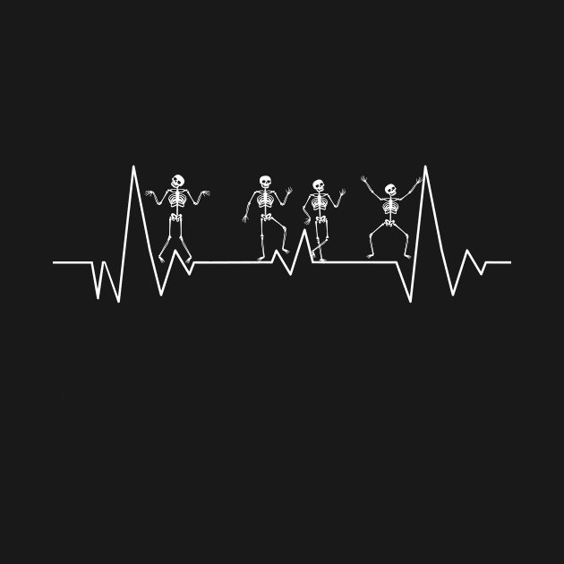 Nurse Heartbeat Skeleton Halloween Cardiology Arrhythmia by Shop design