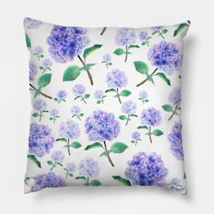purple blue hydrangea pattern Pillow