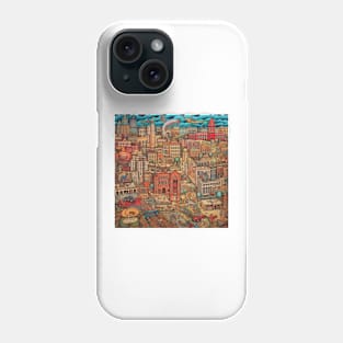 Urban Folk Art Cityscape Phone Case