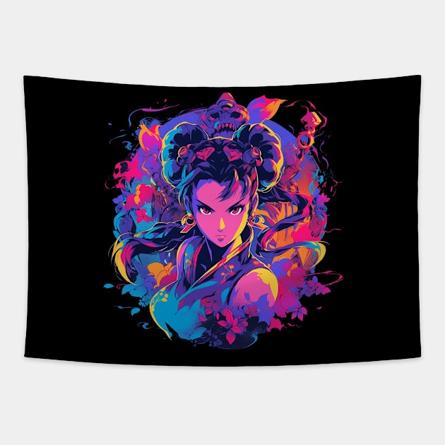 chun li Tapestry by piratesnow