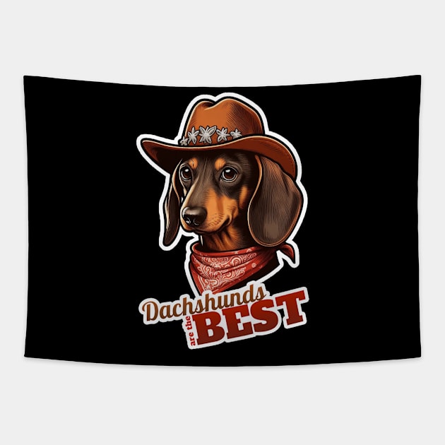 Cowboy Dachshund Tapestry by k9-tee