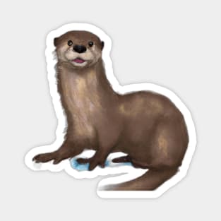 Cute Otter Drawing Magnet