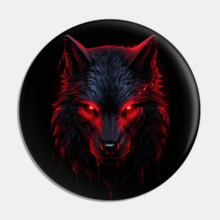 Wolf In Red and Black: Majestic Animals In Striking Colors Pin