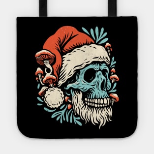 Santa Claus Skull with Fungi Tote