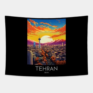 A Pop Art Travel Print of Tehran - Iran Tapestry