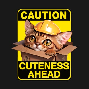 Abyssinian Cat Wearing Hardhat T-Shirt