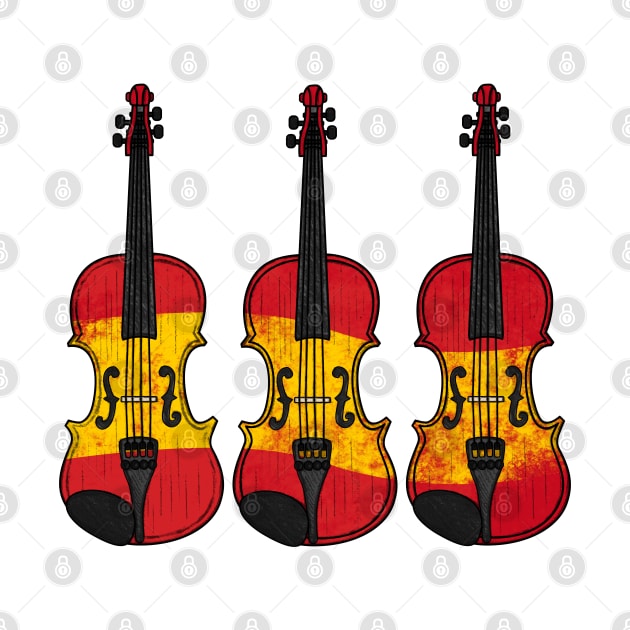 Violin Spanish Flag Violinist String Musician Spain by doodlerob