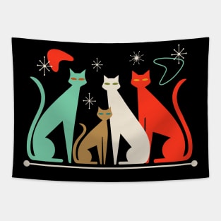 Retro Mid-Century Modern Look Cats 50s 60s Style Tapestry