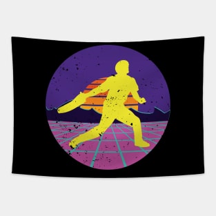 Retro Vintage Jai Alai Player Tapestry