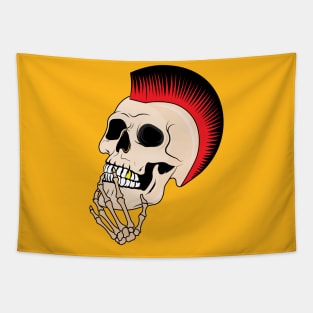 punck skull thinking,skull,punk rock,rocker,band Tapestry