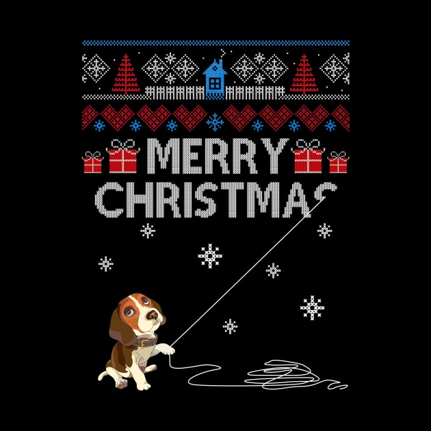 Merry Christmas Funny Naughty Beagle by Simpsonfft