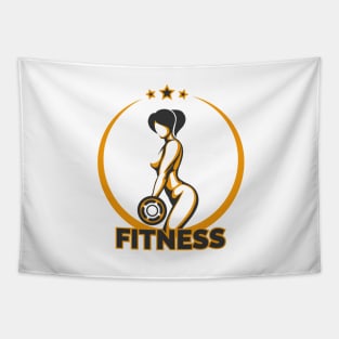 Training Girl Fitness Emblem Tapestry