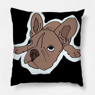 Lazy french bulldog lying on the floor Pillow