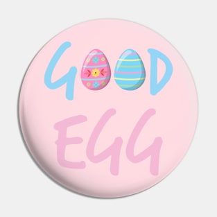 Good Egg (blue pink text) Pin