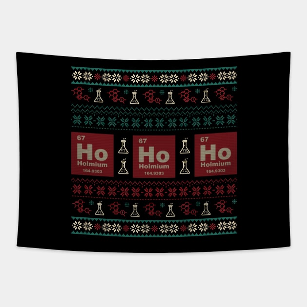 Ho Ho Ho Funny Chemistry Christmas Tapestry by mia_me