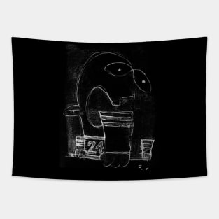 Terrified Hockey Player Tapestry