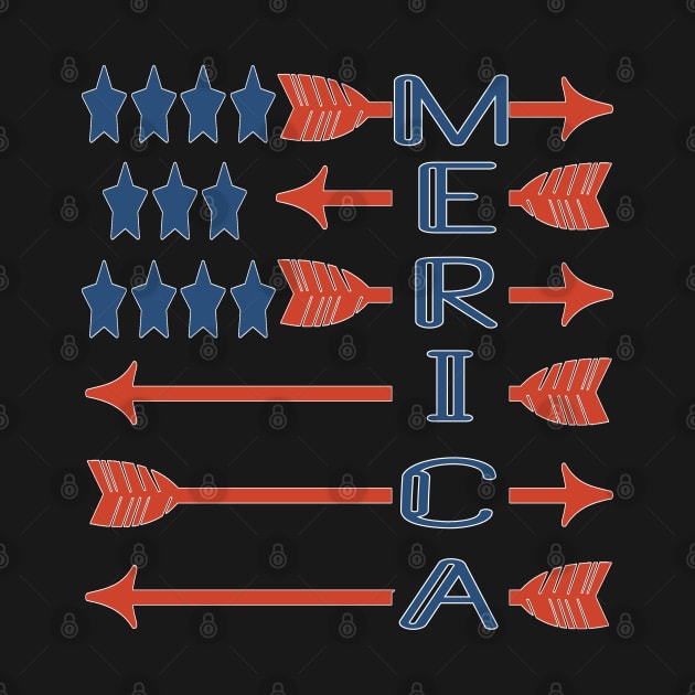 Merica American flag arrows 4th of July memorial day by Marcekdesign