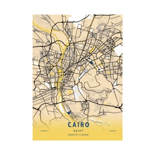 Cairo - Egypt Yellow City Map T-Shirt