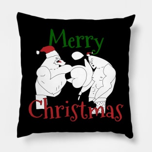 Santa Clause boxing while waitig for Christmas Pillow