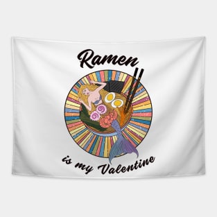 Ramen is my Valentine - cute mermaid ramen Tapestry