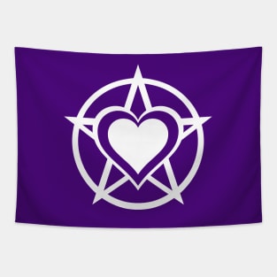 White Pagan Heart Cheeky Witch® Tapestry