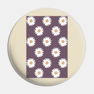 muted mauve purple neutral camel daisy flower floral pattern Pin