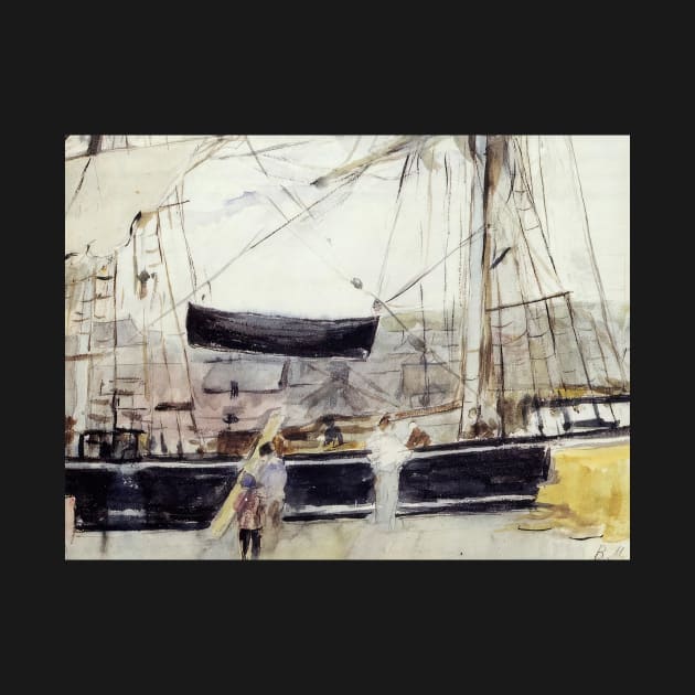 boat on the quay 1875 - Berthe Morisot by Kollagio