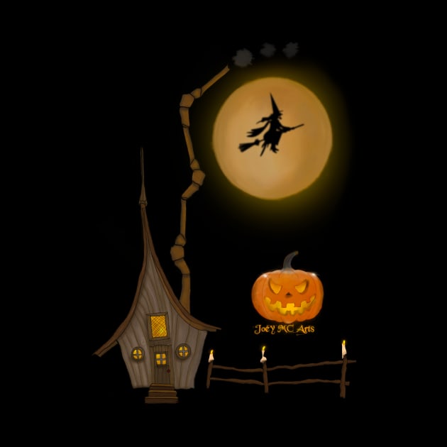 Halloween pumpkin scarecrow spooky Witch wickedautumn T-Shirt Mug Apparel Hoodie Sticker Gift T-Shirt by Joey's Magical Art & Craft