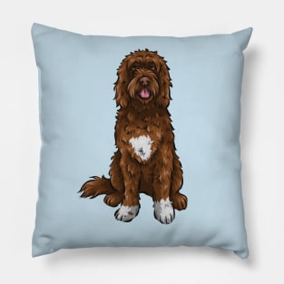 Cute Portuguese Water Dog | Chocolate Pillow