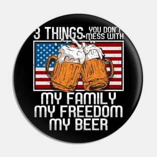 Beer American Flag Life Rules Pin