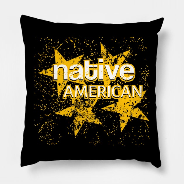 Native American And Stars Pillow by radeckari25