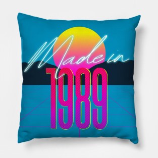 Made In 1989 ∆∆∆ VHS Retro Outrun Birthday Design Pillow