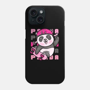 Cute Panda Bear Skater with Skateboard Phone Case