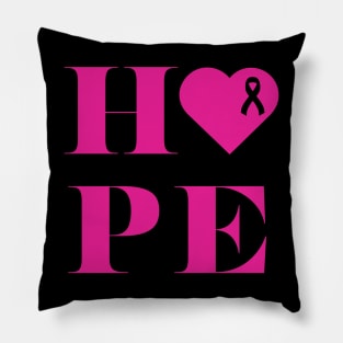 Breast Cancer Awareness Support Pink Ribbon Pillow