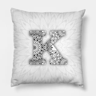 'K' Intricate Pattern Pillow