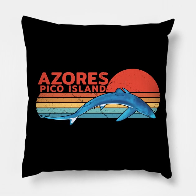 Azores Pico Island Shark Diving Pillow by NicGrayTees