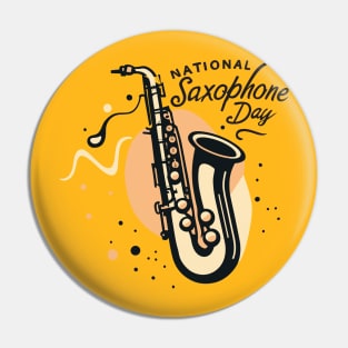 National Saxophone Day – November Pin