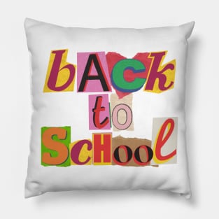 Back to school, scrapbooking collage aesthetic Pillow